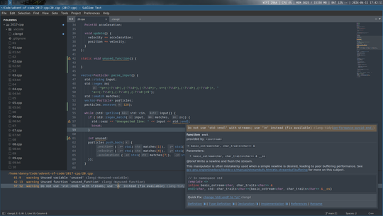 clang-tidy diagnostics in Sublime Text
